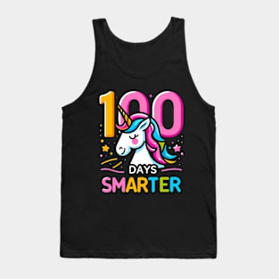 100 days smarter, unicorn, playful backdrop Tank Top